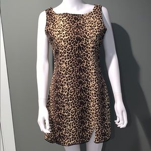 WOMANS leopard print stretch sleeveless dress SZ.7